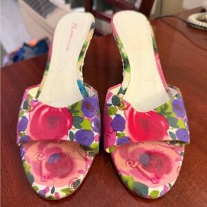 Anne Klein Pink Floral Mules